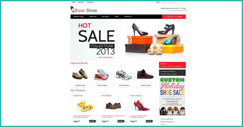 Shoes Store bezplatna tema Magento