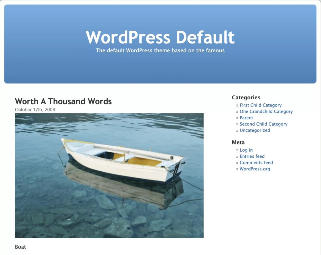 примерна страница на WordPress