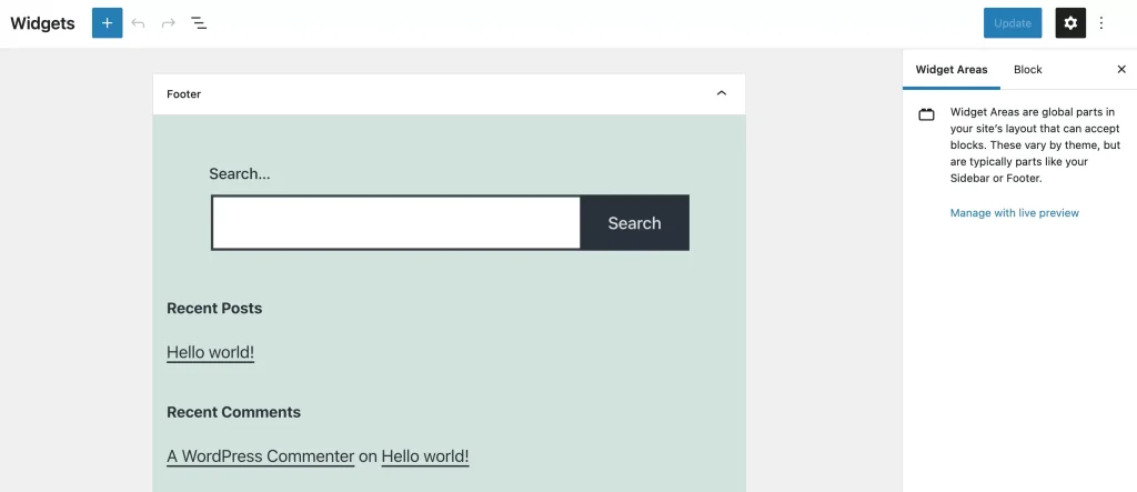 управление на уиджети блокове WordPress