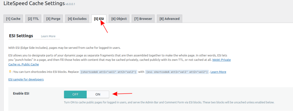 Section ESI- enable cache for logged in users.