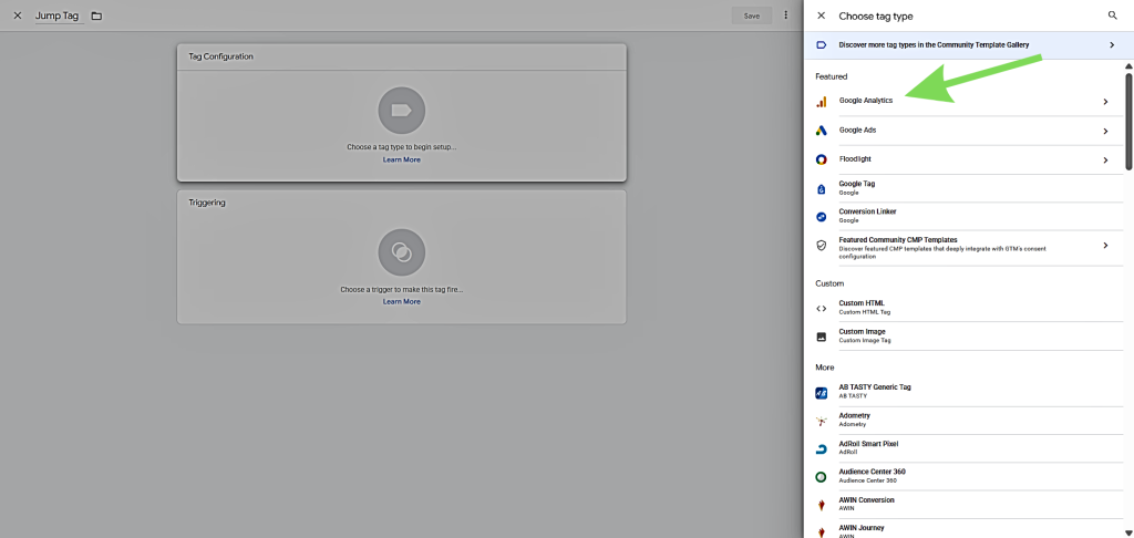Изберете типа на тага
