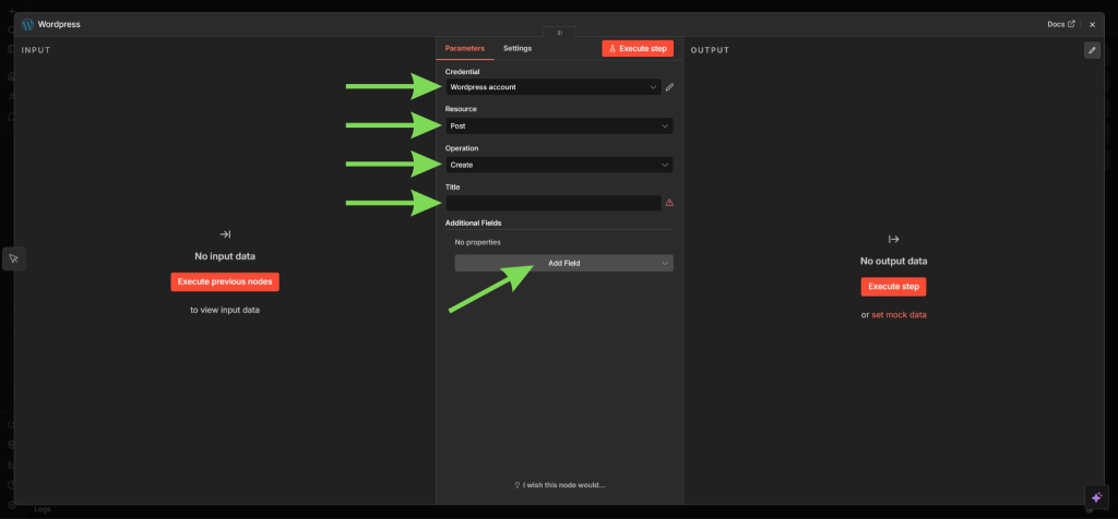 Изберете действието в WordPress, което искате да автоматизирате