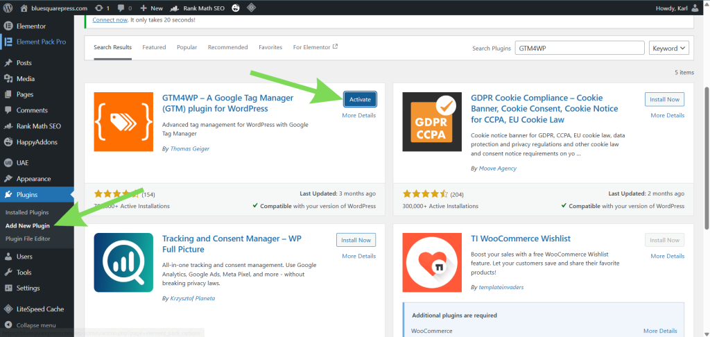 Инсталирайте плъгина GTM4WP