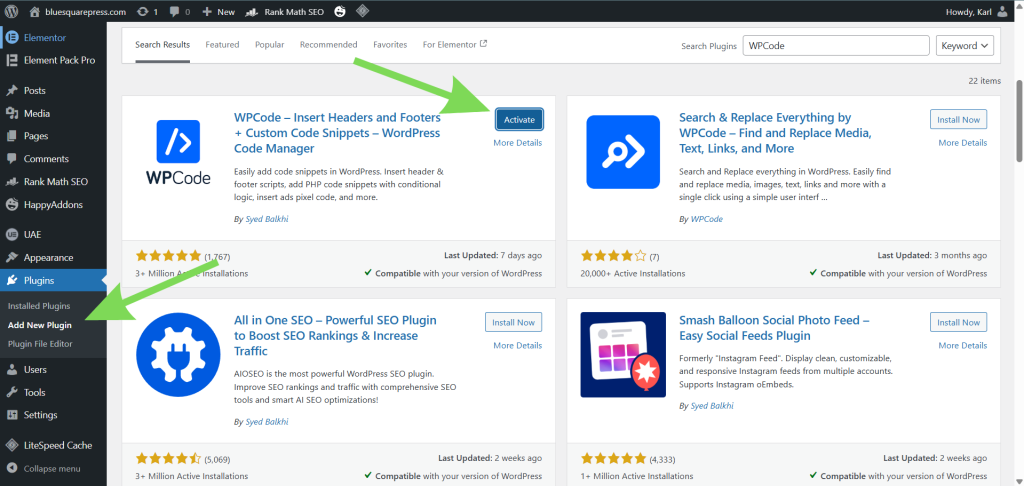 Инсталирайте плъгина WPCode