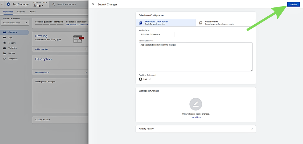 Публикувайте Вашия GTM контейнер