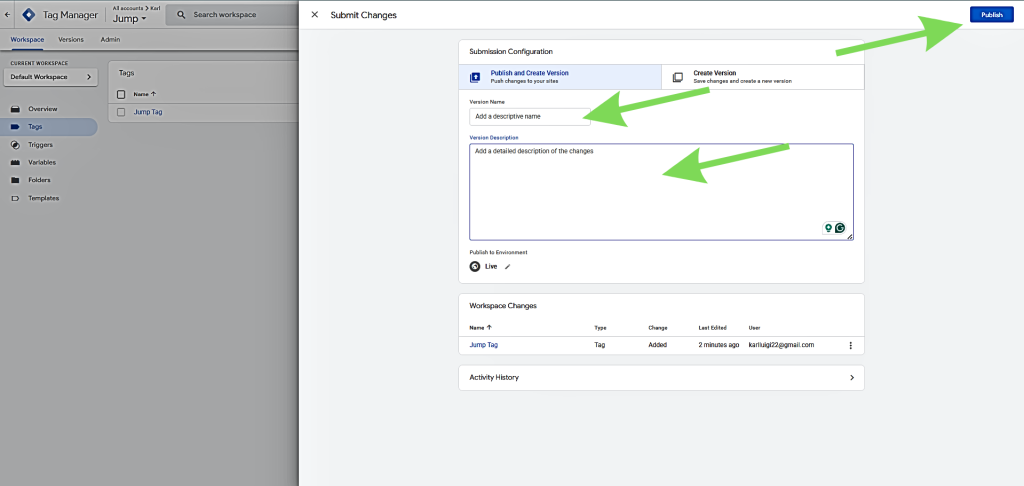 Публикувайте промените