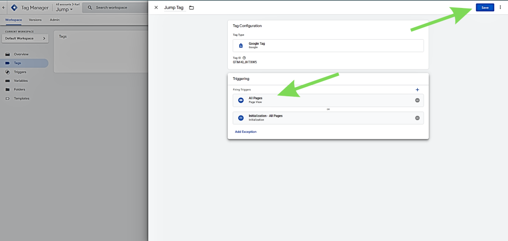 Настройте тригера