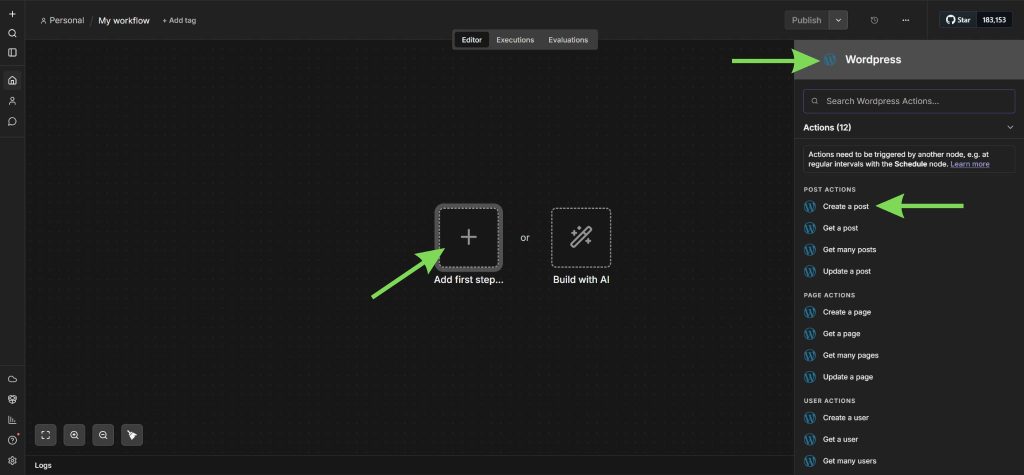 Създайте нов работен поток в n8n