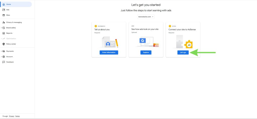 Вземете AdSense Snippet-а