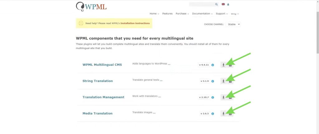 изтеглете на файловете на плъгина WPML
