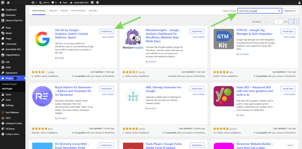 Инсталирайте Google Site Kit