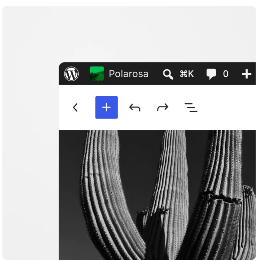 Горната лента в редактора на WordPress 7.1